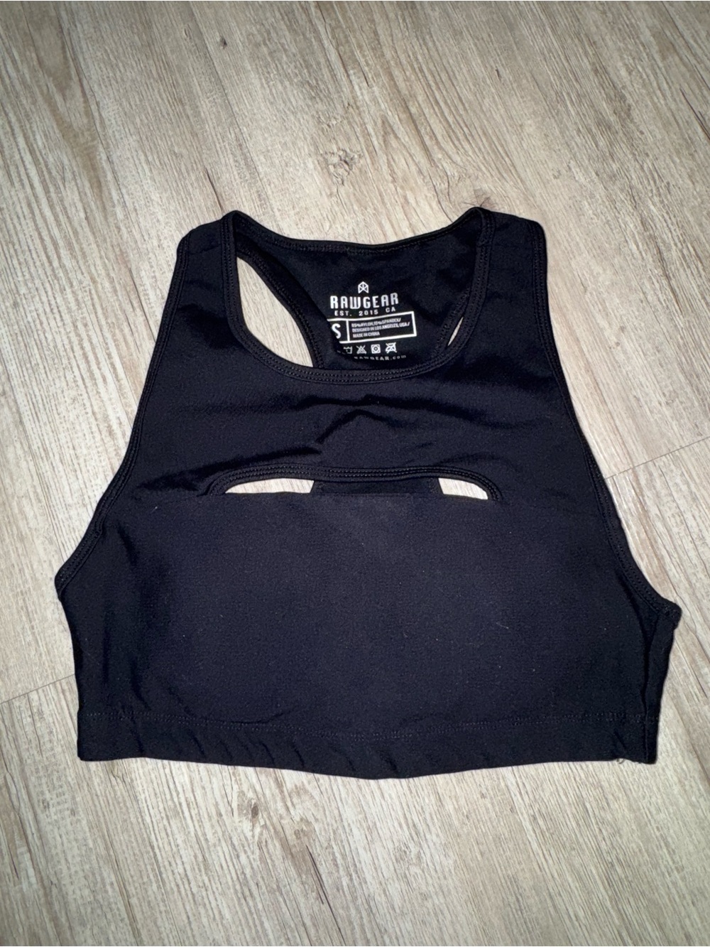 Rawgear Black Cutout Racerback Sports Bra